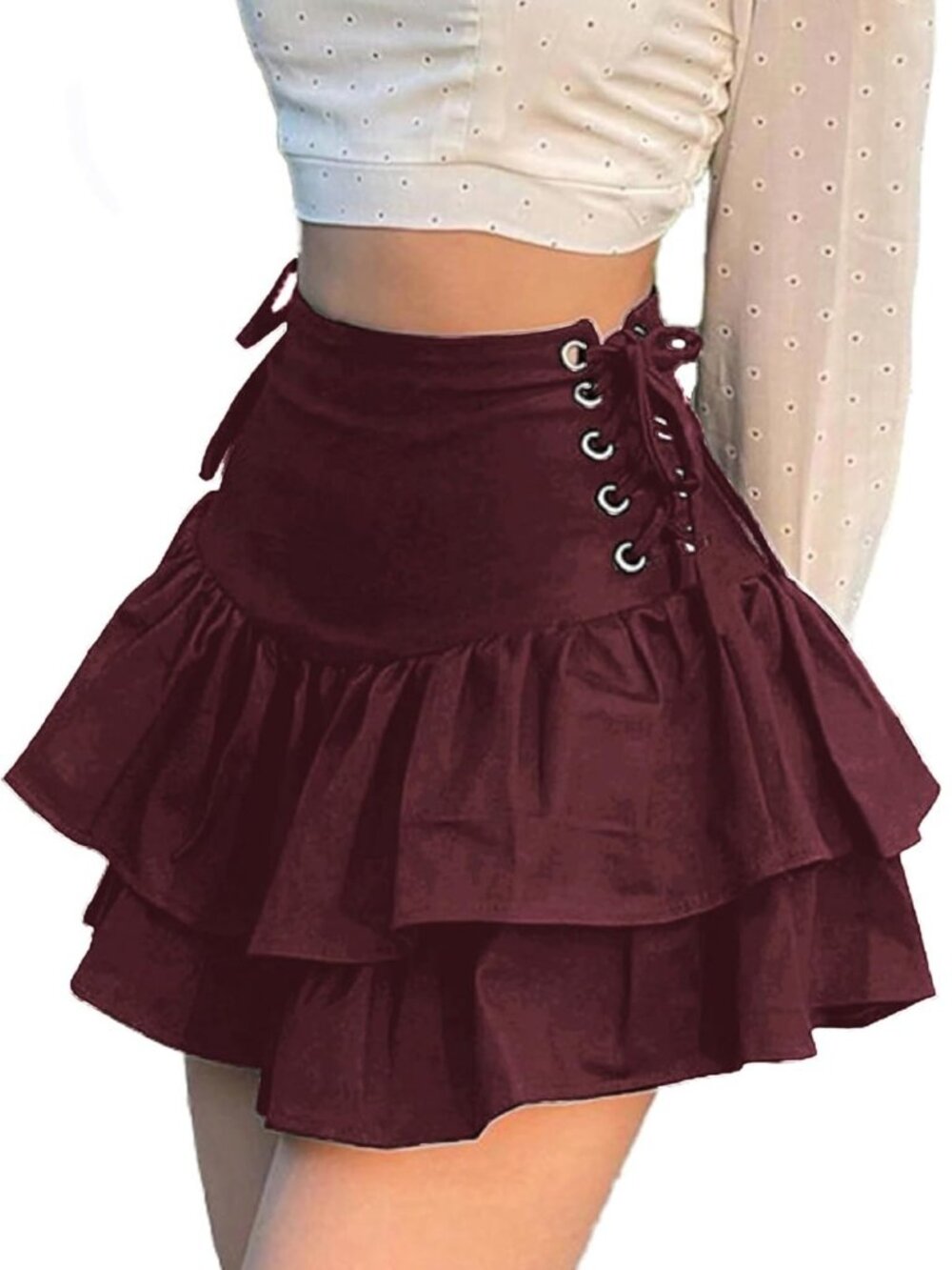 Goth Mini Skirt for Women - Punk Grunge High Waist Emo Alt Mall Gothic Style